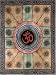 Tan & Gray-green Om Indian Bedspread, Double Size