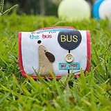 [Wait For The Bus] Embroidered Applique Fabric Art Trifold Wallet Purse / Card Holder (4.7*3.1)