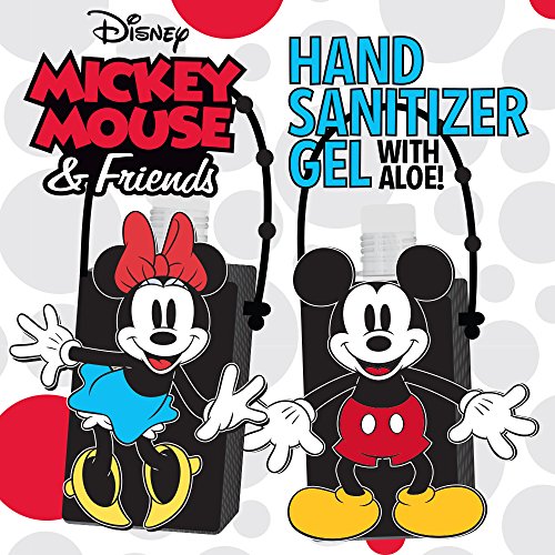 Adorable Disney Hand Sanitizer with Classic Mickey and Minnie Mouse Holder (1oz)