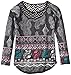 Beautees Girls' Mixed Fabric Animal Motif Top