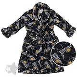 Navy Plush Football Bath Robe for Boys