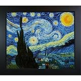 overstockArt VG485-FR-137B20X24 Vincent Van Gogh Starry Night 20-Inch by 24-Inch Framed Oil on Canvas