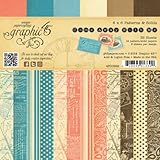 Graphic 45 Come Away Patterns Solids Paper Crafting Pad, 6 by 6-Inch