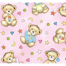 Fitted Pack N Play Sheets - Flannel - Pink Teddy Bears - Made In USA