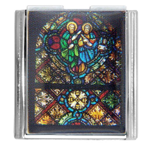 Stained Glass Window Saints Mega Religious Italian Charms Bracelet Link
