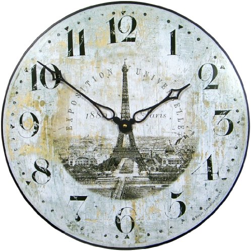 Roger Lascelles Eiffel Tower Exhibition Clock, 14.2-Inch