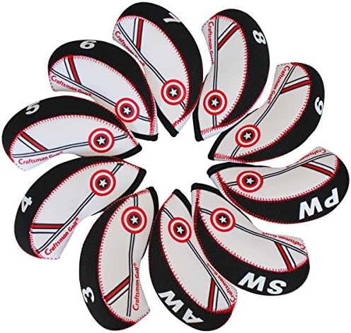Craftsman Golf 10PCS 3#-Pw Neoprene Set Golf Iron Club Covers Headcovers For Right Hand Irons