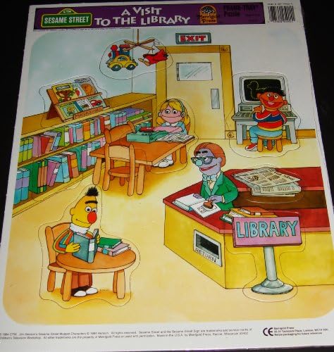 Sesame Street - A Visit to the Library Frame-tray Puzzle 11.5"x14.5"