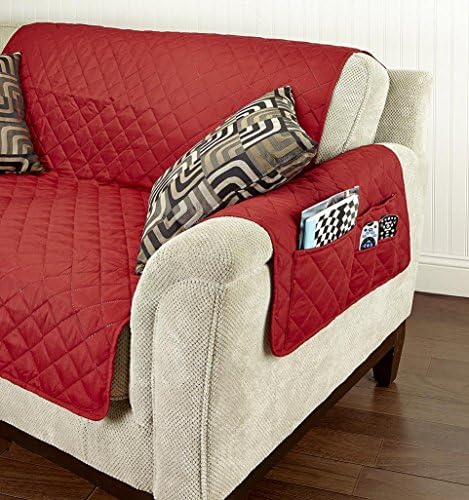 FURNITURE PROTECTOR DOUBLE SIDE CHAIR COVER 75x65" With Compartment Side Pockets