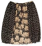 PRINTED COTTON BLOCKED DRAWSTRING SKIRT