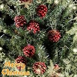 Lot of 9 Vintage Sparkley Pinecones Christmas Ornament Red With Golden Powder
