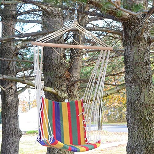 Hanging Rope Chair -Hammock Porch Swing Seat with Swivel