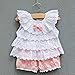 Kids Baby Girls Tops Polka Dot Lace Shirts T-shirt Shorts Pants Outfits Sets,6-12 Months,Pink