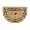 Monogrammed Doormat with Black Border - F (23.5x35.5" Round)
