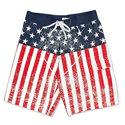 USA American Flag Distressed Mens Boardshorts