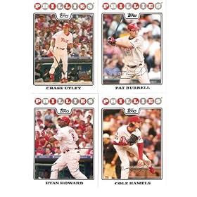2008 Topps Philadelphia Phillies Complete Team Set (22 - Baseball Cards from both Series 1 & 2) Includes Chase Utley, Jimmy Rollins, Ryan Howard and more !