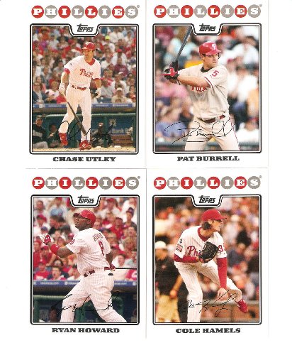 Buy 2008 Topps Philadelphia Phillies Complete Team Set (22 - Baseball Cards from both Series 1 & 2)... by Topps