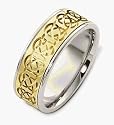 Designer 14 Karat Celtic Two-Tone Gold Wedding Band Ring