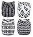 Arrows and Sparrows 4-Pack Cloth Pocket Diapers with 4 Bamboo Inserts