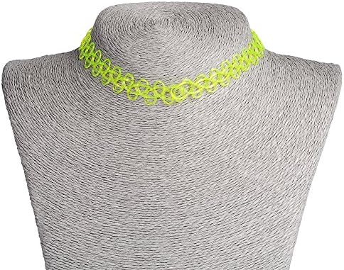RainbowMall Handmade Vintage Henna Stretch Tattoo Choker Henna Hippy Necklace Yellow