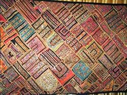 Home Decor-Kutch Embroidered Brown Mirror Wall Hanging Tapestry 78"