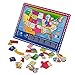 Joqutoys 21 Pieces USA Map Puzzle Educational Wooden Geography Jigsaw Puzzle Toys for Children