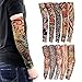 Tattoo Arm Sleeves, 10 Pack Cool Body Arts Fake Temporary Tattoo Cover Halloween Costume UV Sun Block Protection for Camping Hiking Exercise Sports Golf Riding Bike Outdoor,Random Color