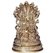 ShalinCraft Lord Vishnu Lakshmi Statue Sculpture Made in Brass - Religious Gift Shop 8.5" x 5.75" x 4.25"