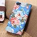 Iphone 5 Case, Shensee Fashion Flip Magnetic Wallet Floral Jacquard Leather Cover Case for Iphone 5c, Women Bag, Dirt-resistant, Anti-knock, Rhinestone Case, Compact, Elegant, Stylish, Card Slots for Carrying Id, Cash and Credit Cards (Blue)
