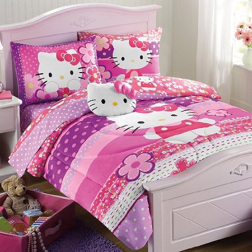 Featurefranco Hello Kitty Twin 7 Pc Comforter Set Fransiscawardle