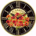 Jardin Red Poppy Wall Clock