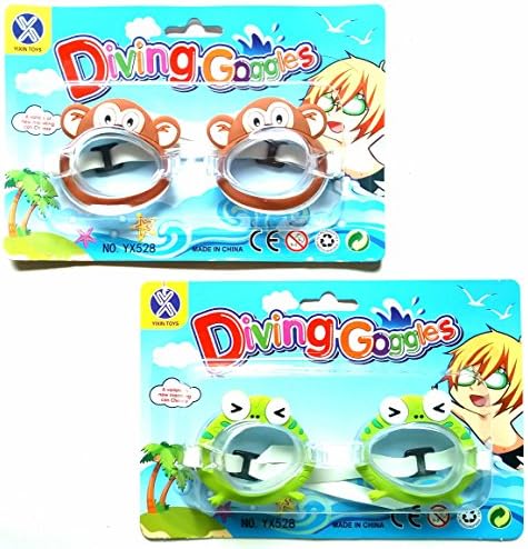 Diving Goggles Design " Monkey and frog " For Kids and Teens (2 Pack