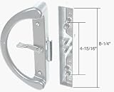 CRL White Clamp-Style Surface Mount Sliding Glass Door Handle 4-15/16 Screw Holes
