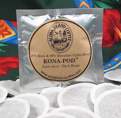 Lava Java Dark Roast - Kona-Hawaiian Coffee Pods - 18 KONA-PODS