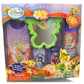 Disney Tinkerbell Bathing Beauty 6 Pcs Gift Set (Mirror, Bath Foam, Lotion, Door Hanger, Comb, Shampoo)