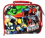 FAB Starpoint MARVEL HEROES Series Soft Insulated Single Compartment Lunch Bag/Box with Image of Spider-Man, Green Hulk, Thor and Wolverine (Dimension - 10