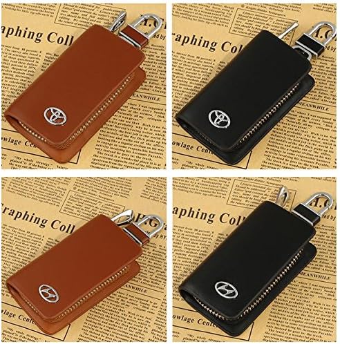 Car Key Case Remote Control package Auto Key Chains Wallet Bag for Toyota Hyundai car (Brown Hyundai)