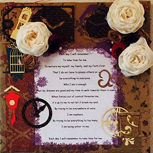 Inspirational Art, Meditation Art, Blessing Art, Zen, Yoga, Mixed Media, Prayer Flag, Mantras, Hand Made Fabric Flowers, Clocks, Time
