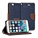 iPhone 6 Plus Case, GMYLE [Wallet Stand] iPhone 6 Plus 5.5 Case Wallet [Navy Blue & Brown] Premium Synthetic Leather Wallet Case Cover with STAND Flip Cover for iPhone 6 Plus (5.5) - Navy Blue & Brown