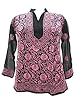 Black Hand Embroidered Georgette Indian Tunic Top Womens