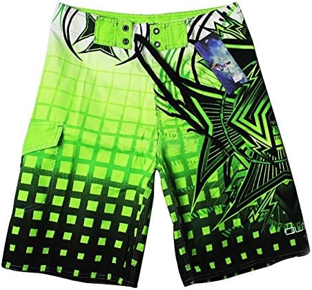 Asnewer Men's Shorts Beach Pants Quick-drying Boardshorts (17 styles,30 32 34 36 38) 9005Green 38