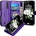 LG Tribute 5 Case, LG K7 Case, LK [Kickstand Feature] Luxury PU Leather Wallet Case Flip Cover Built-in Card Slots & Stand For LG Tribute 5 / LG K7, Purple