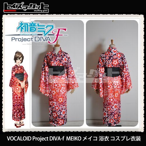 VOCALOID MEIKO Meiko Project DIVA-f high quality yukata cosplay costume for women size XL (japan import)