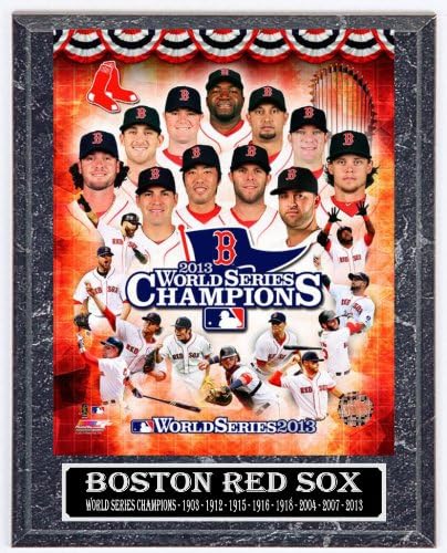 World Series Champion Boston Red Sox Picture Plaque (Black Marble with Silver Plate)