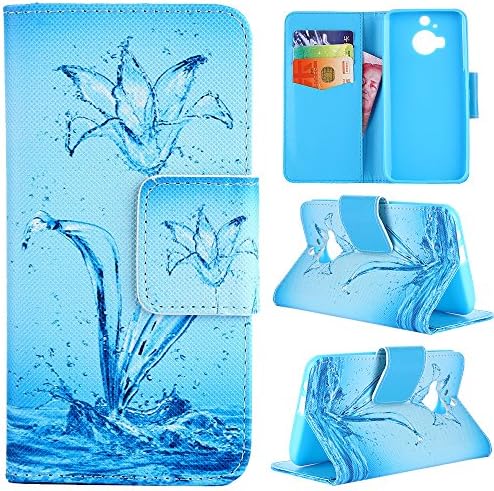 HTC M9 Plus Case Cover Printed Series Premium Flip PU Leather Wallet Protective Case with Stand for HTC M9 Plus Water Lily