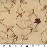Embroidered Organza Vines Dk.Coffee