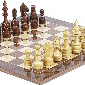 Paramount Staunton Chessmen & Comumbus Ave. Chess Board from Spain