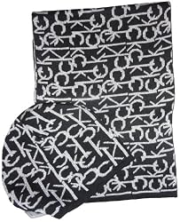 Women's Calvin Klein 2 Piece Scarf and Hat Set Black/Silver