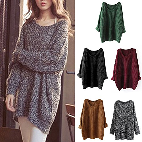 MIOIM® カーディガン レディース 無地 ニット ラウンドネック ロング ゆったり 長袖 秋冬 トップス カジュアル セーター ドルマンスリーブ 登校 通勤 お出かけ お呼ばれ