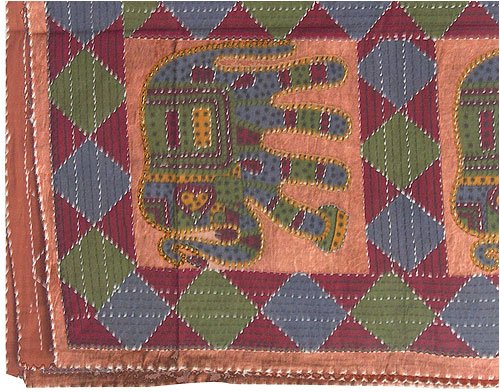 ShalinCraft Home Accessories Double Layered Embroidered Cotton Covers Bed India Block Print (bcov487)